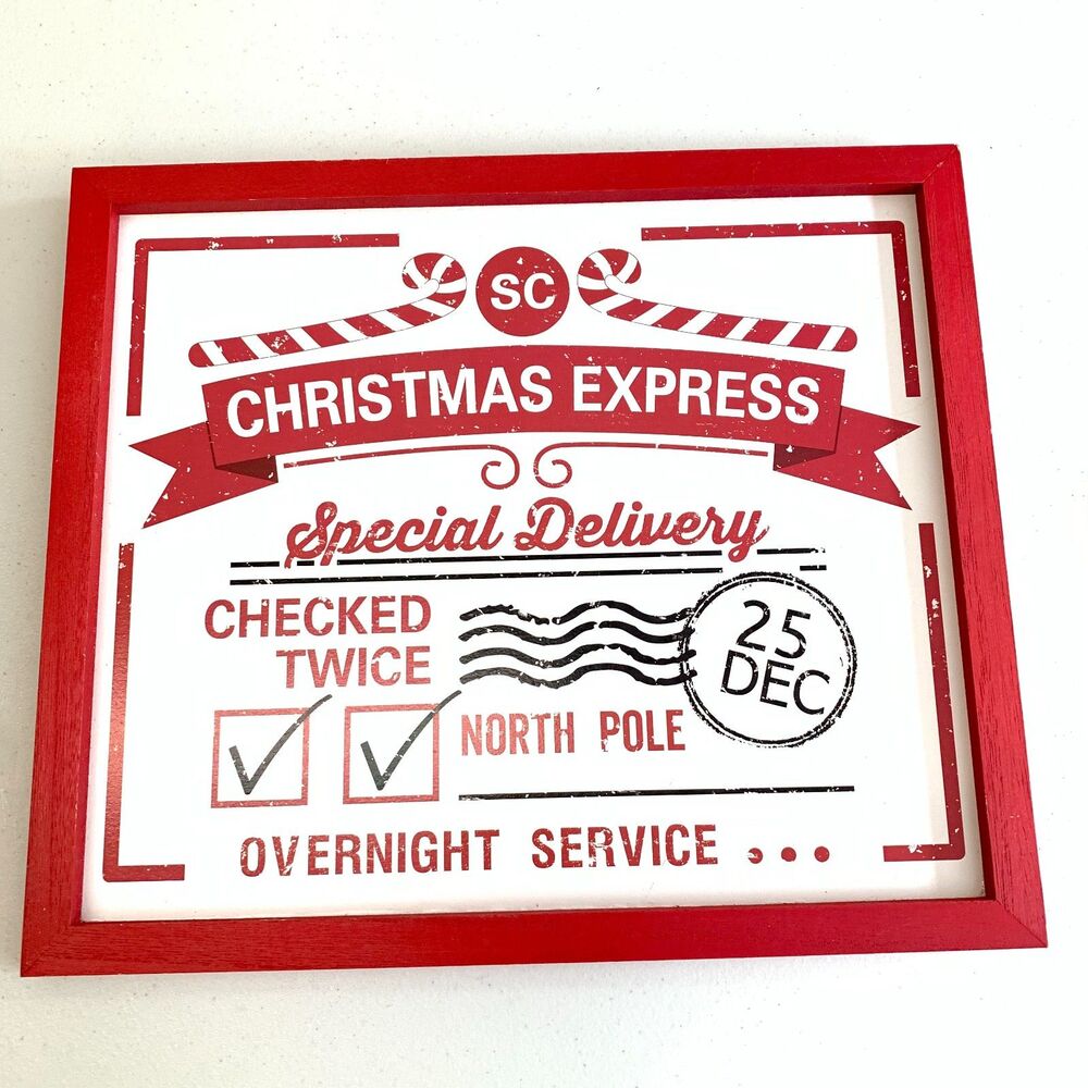 Christmas Express Special Delivery North Pole Ashland Sign Wall Decor NWT